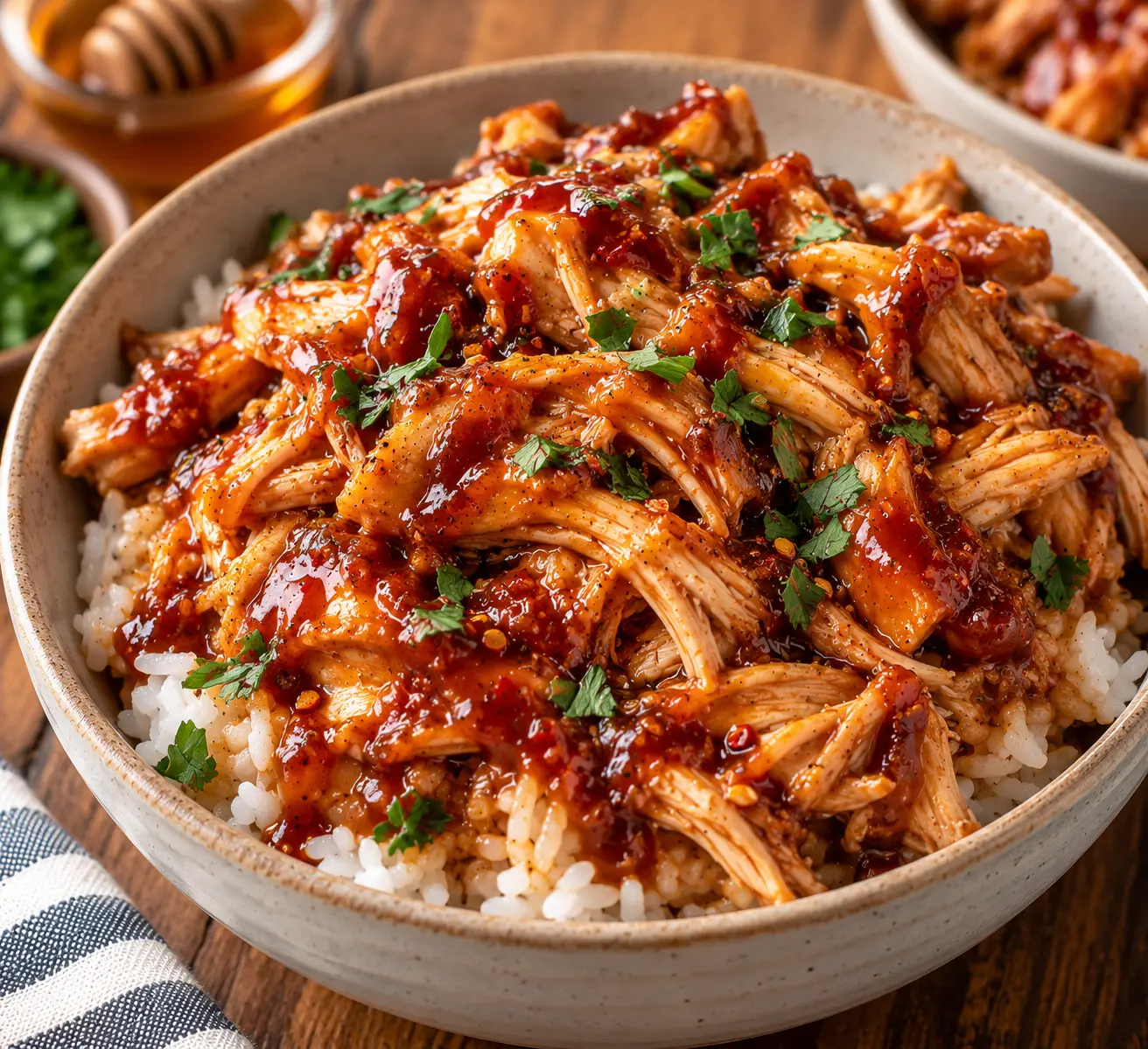 Hot Honey BBQ Chicken Bowls